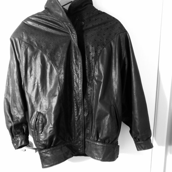 Vintage Gino di Giorgio by Comint Black Leather Jacket with Lining - Medium - Picture 4 of 11